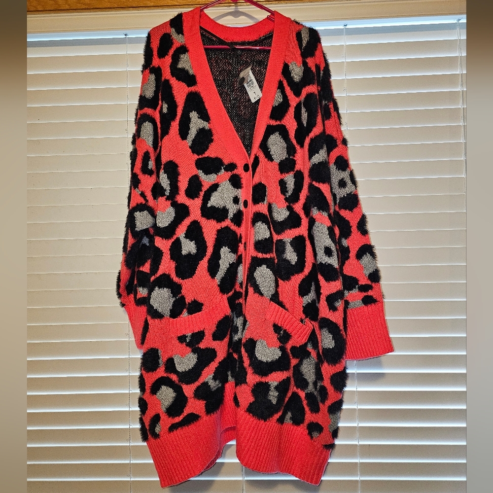 Torrid Stylish Leopard Print Cardigan Sweater 5x